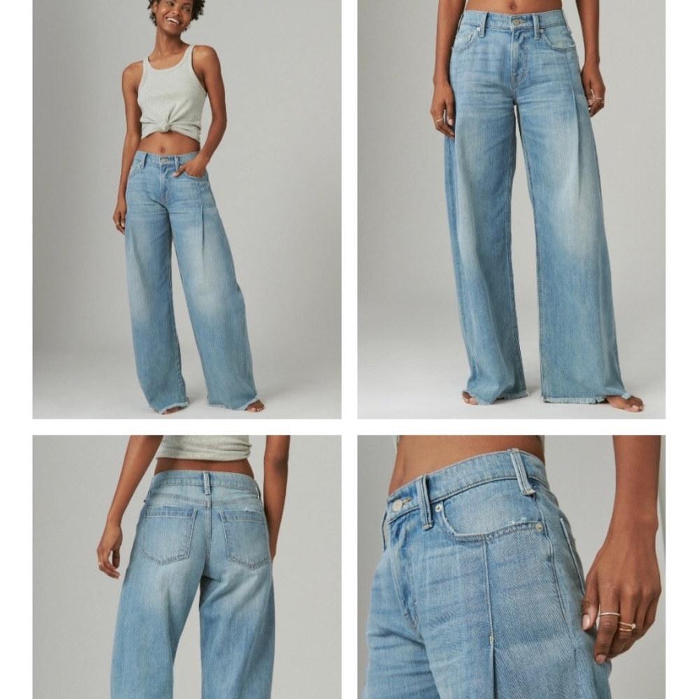 Lucky brand pleated palazzo wide leg jeans - Picture 2 of 16